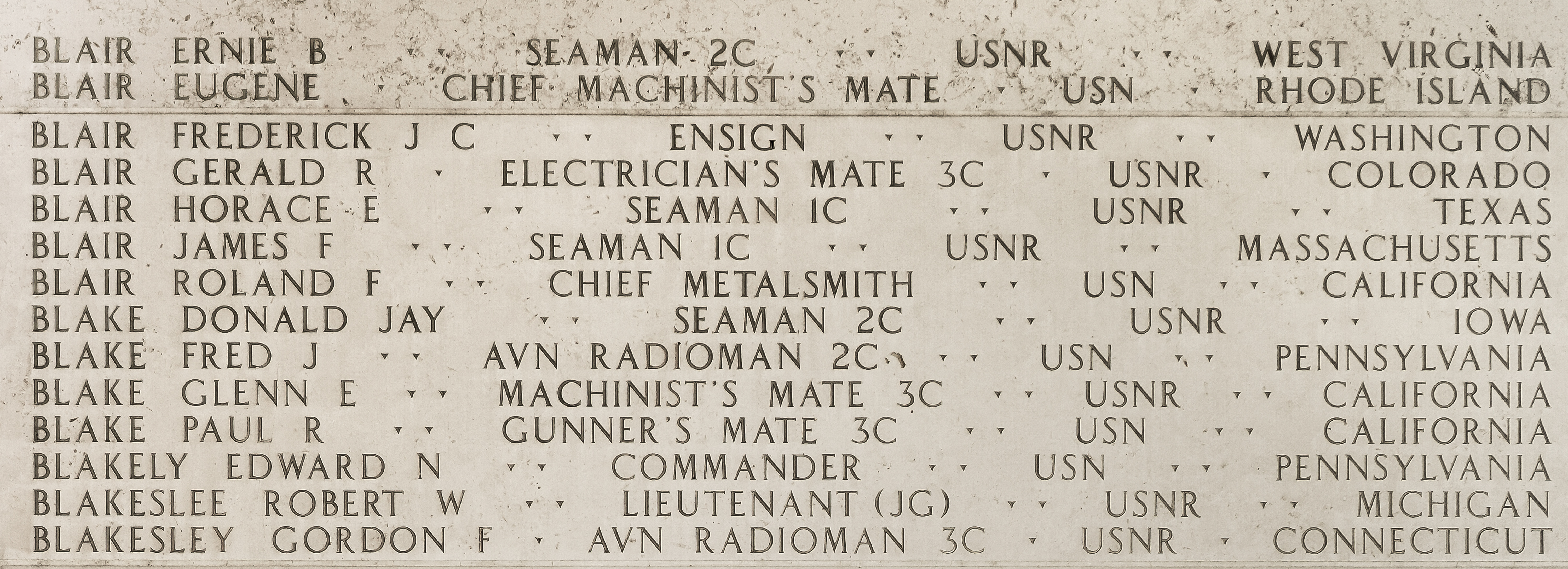 Gordon F. Blakesley, Aviation Radioman Third Class